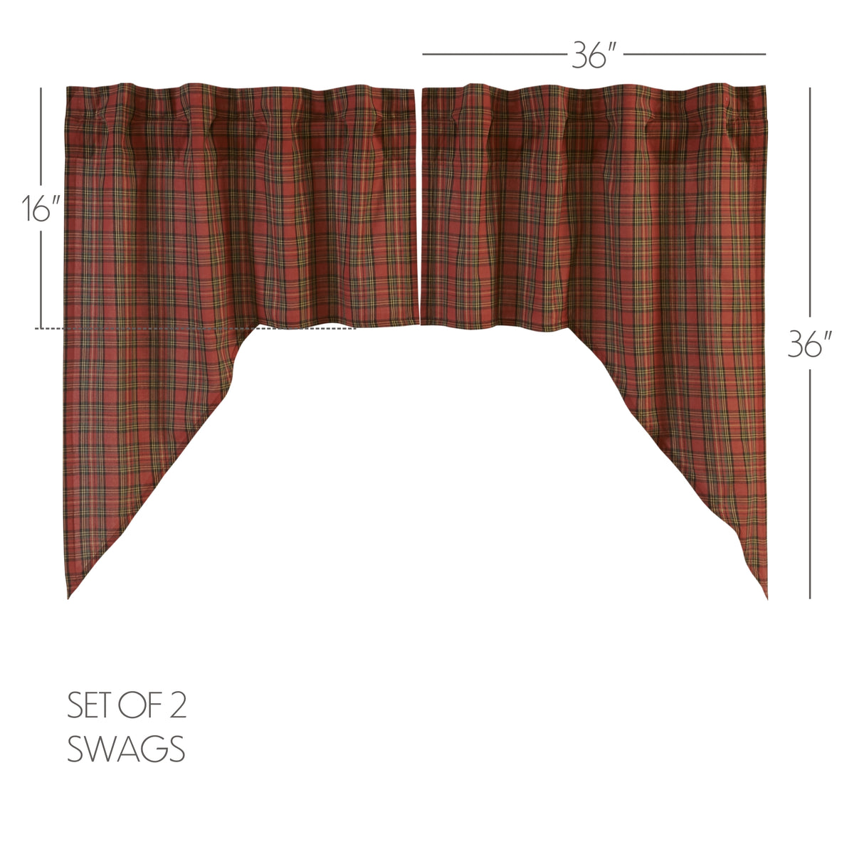 34128-Tartan-Red-Plaid-Swag-Set-of-2-36x36x16-image-1