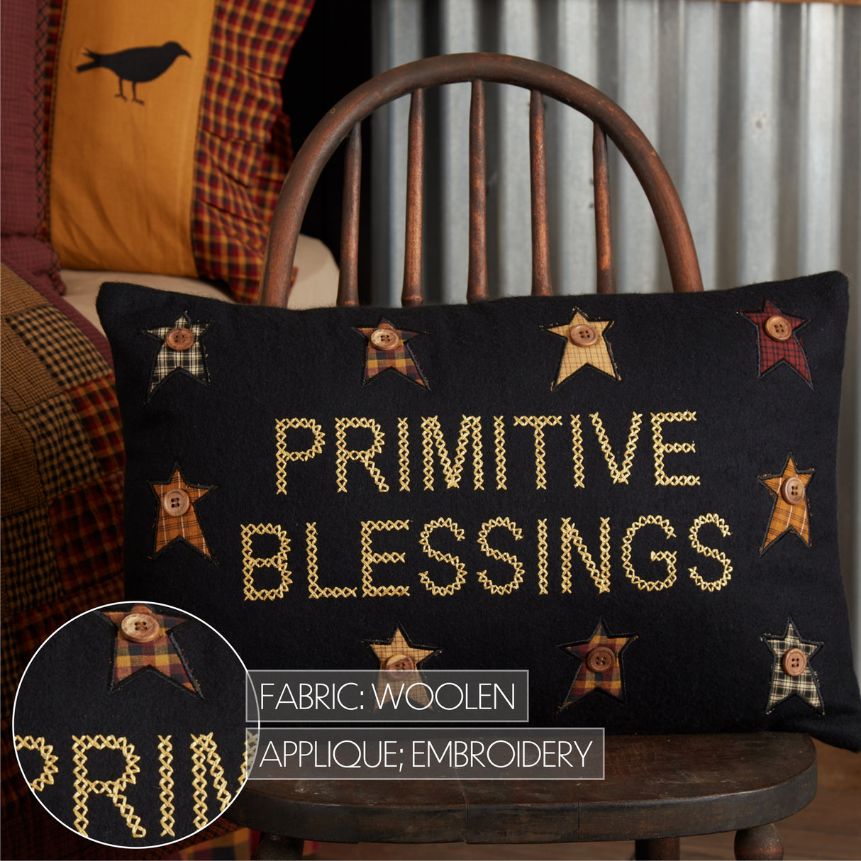 34283-Heritage-Farms-Primitive-Blessings-Pillow-14x22-image-2