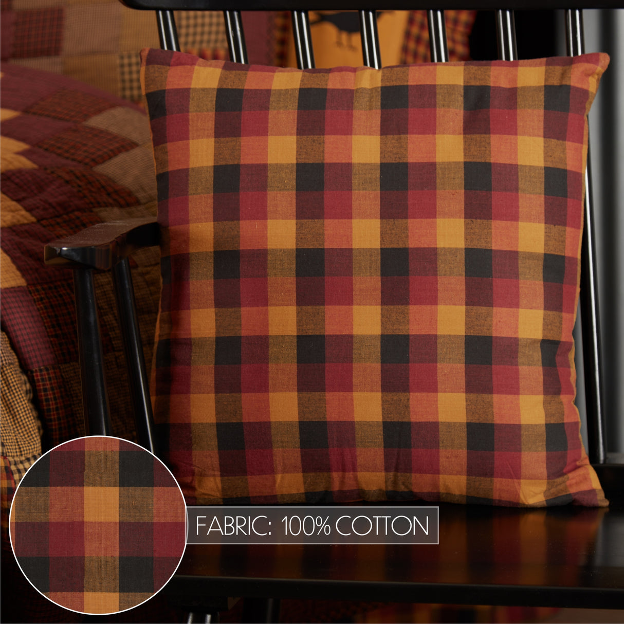 34367-Heritage-Farms-Primitive-Check-Fabric-Pillow-16x16-image-2