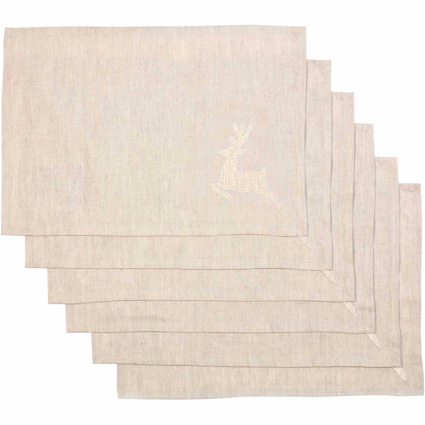 38637-Creme-Lace-Deer-Placemat-Set-of-6-12x18-image-5