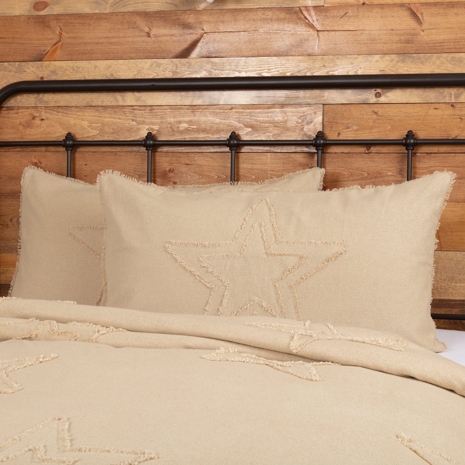 VHC Brands Burlap Star Sham - Thumbnail 4