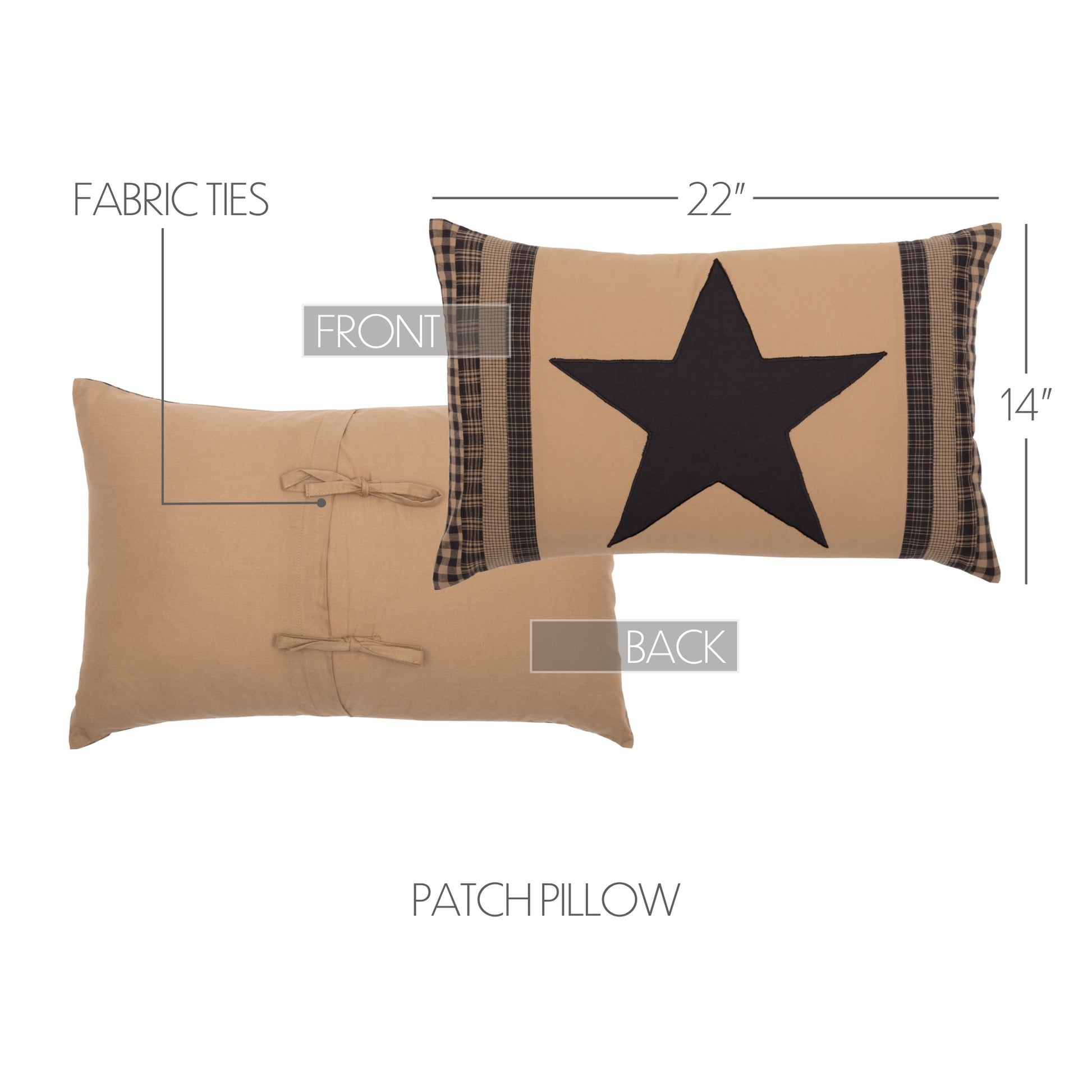 45776-Black-Check-Star-Patch-Pillow-14x22-image-1