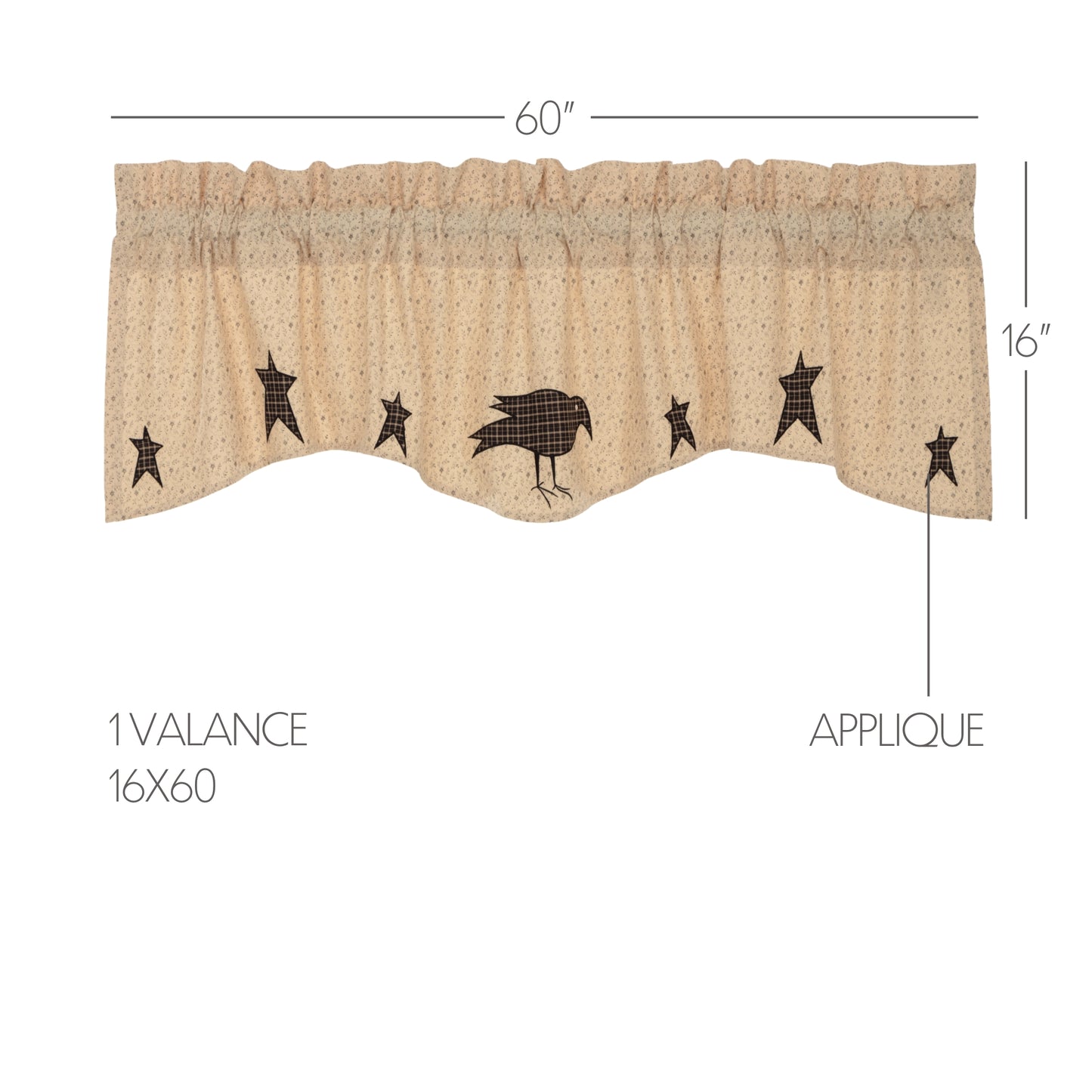 45793-Kettle-Grove-Applique-Crow-and-Star-Valance-16x60-image-1