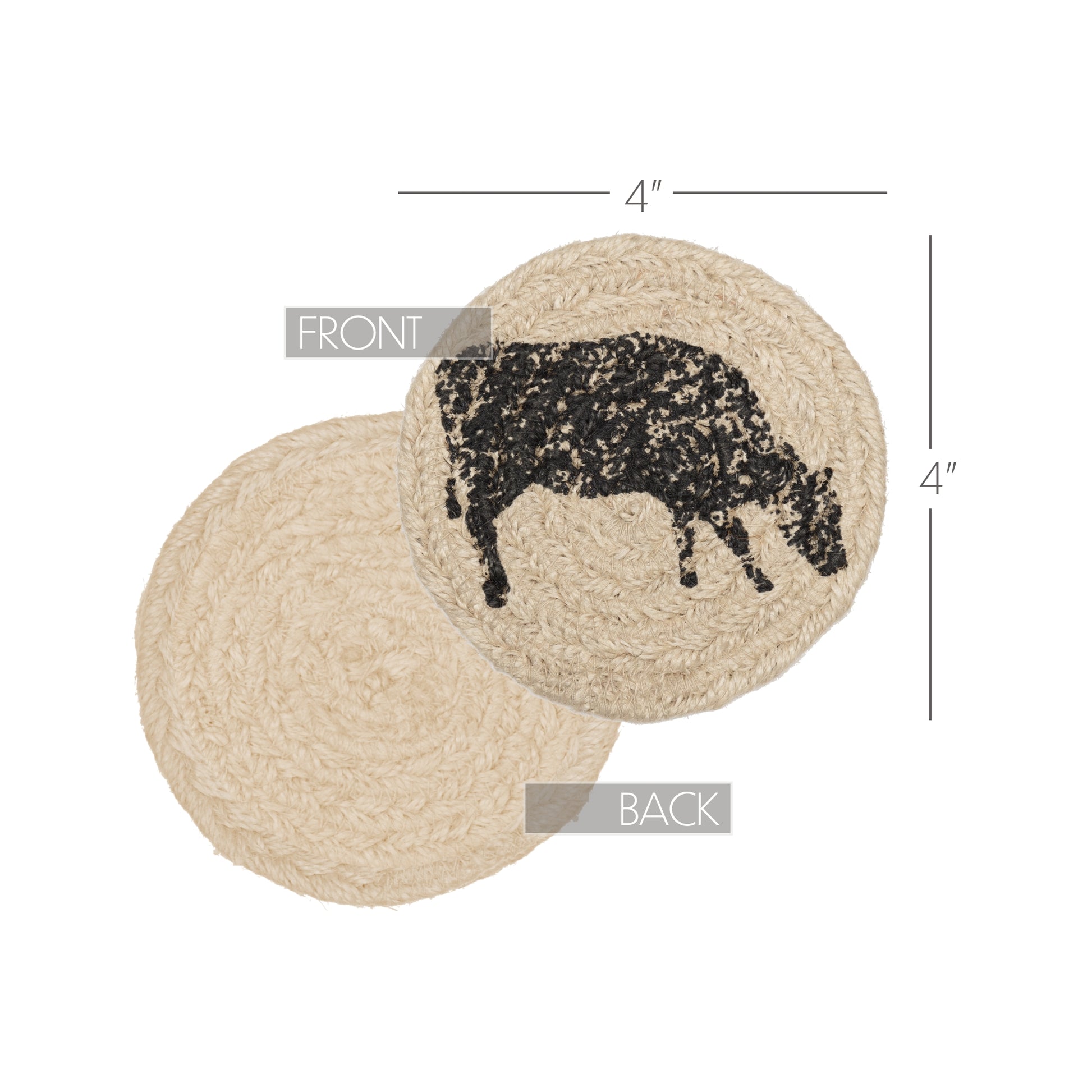 45804-Sawyer-Mill-Charcoal-Cow-Jute-Coaster-Set-of-6-image-1