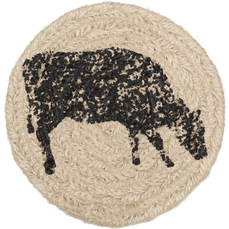 45804-Sawyer-Mill-Charcoal-Cow-Jute-Coaster-Set-of-6-image-6