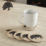 45805-Sawyer-Mill-Charcoal-Pig-Jute-Coaster-Set-of-6-image-2