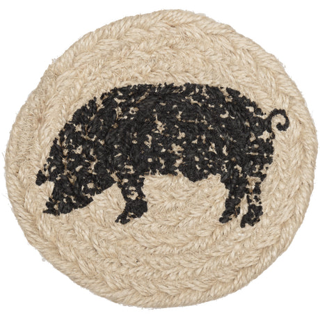 45805-Sawyer-Mill-Charcoal-Pig-Jute-Coaster-Set-of-6-image-6