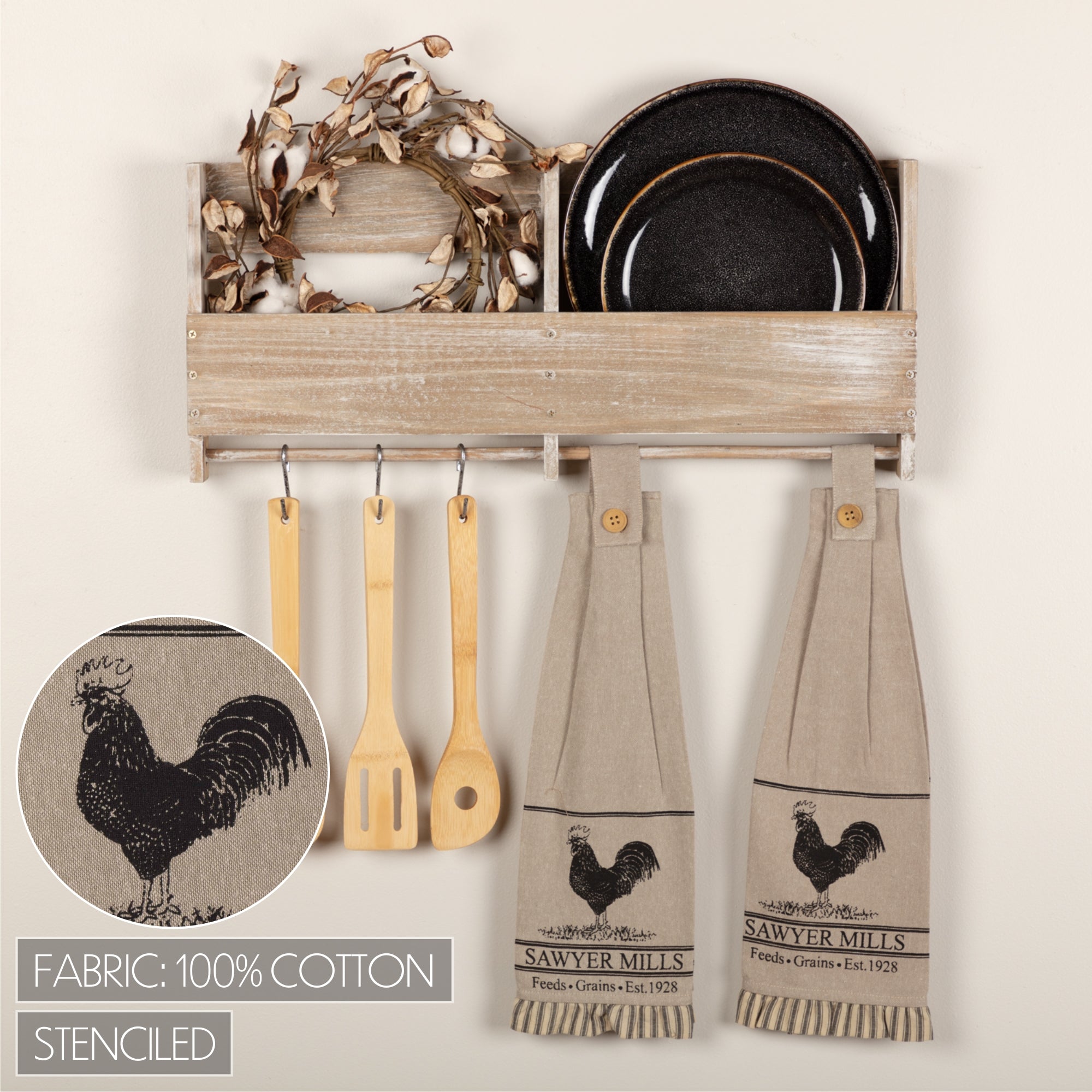 VHC Brands Sawyer Mill Poultry Tea Towel - Thumbnail 4