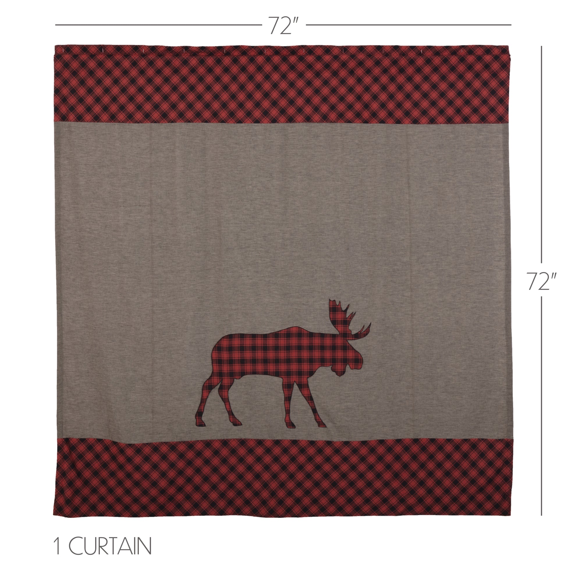 VHC Brands Cumberland Moose Shower Curtain - Thumbnail 3