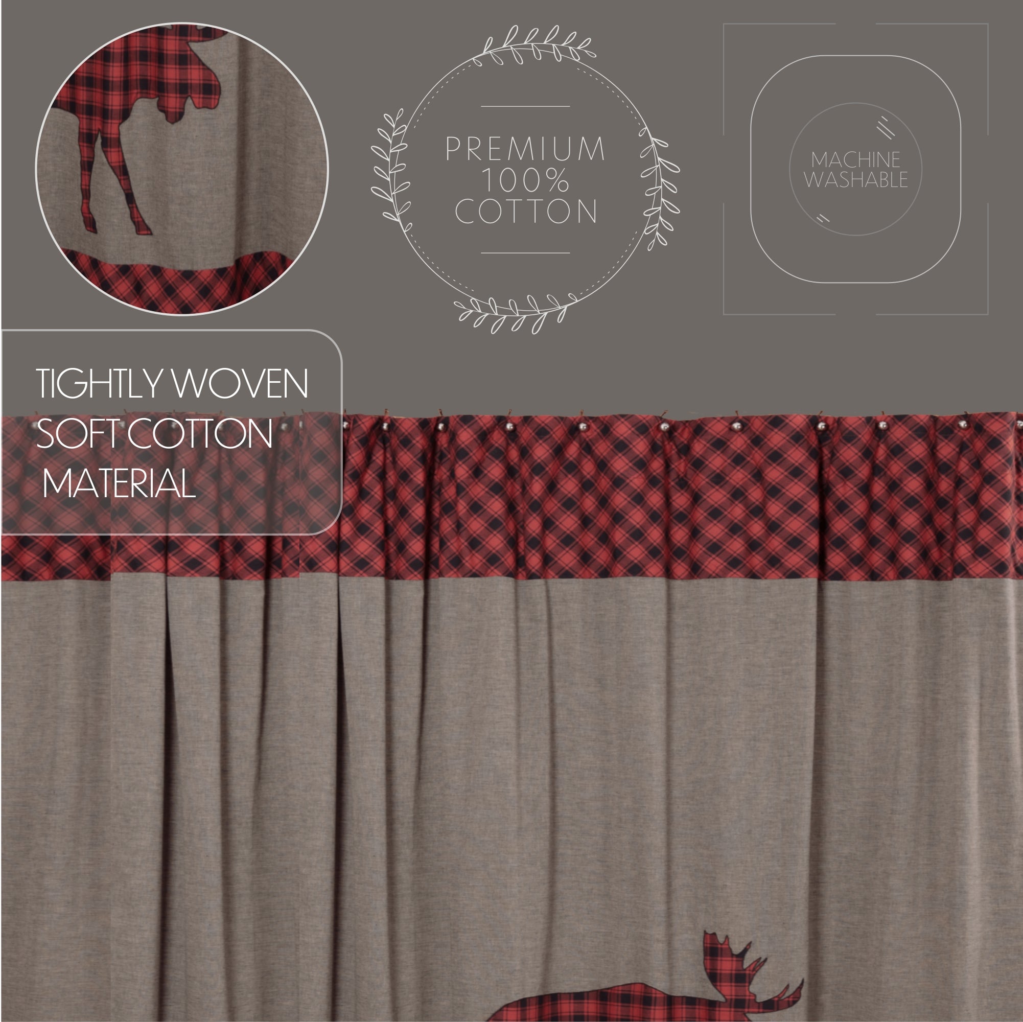 Red and deals grey shower curtain