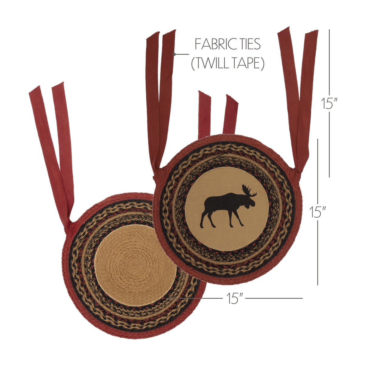 51207-Cumberland-Moose-Applique-Jute-Chair-Pad-15-inch-Diameter-Set-of-6-image-1