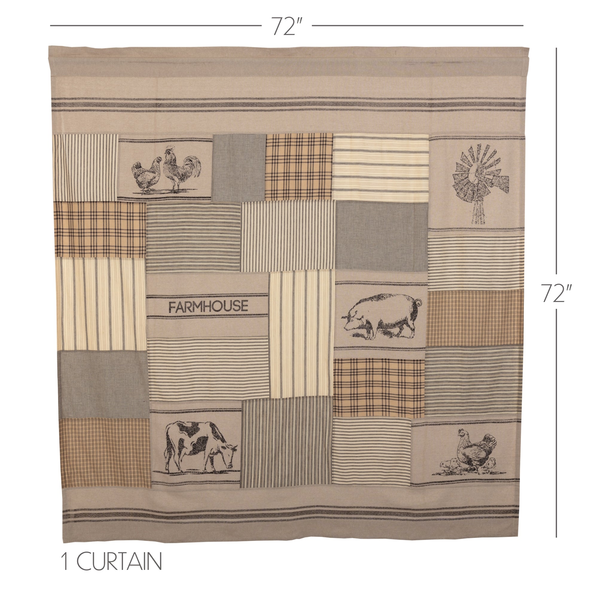VHC Brands Sawyer Mill Shower Curtain - Thumbnail 2
