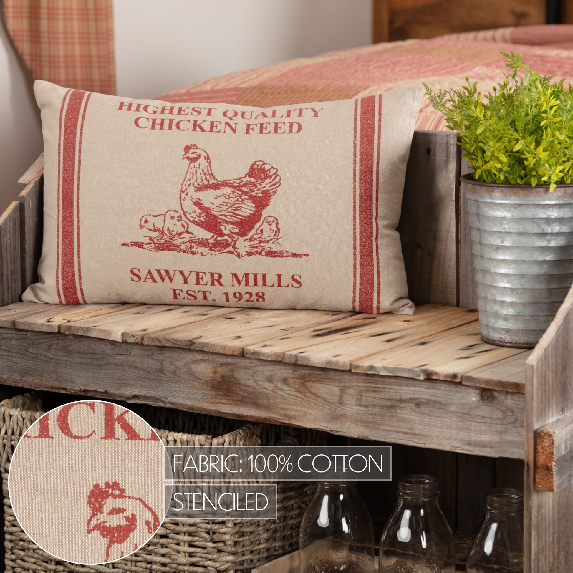 51321-Sawyer-Mill-Red-Hen-and-Chicks-Pillow-14x22-image-2