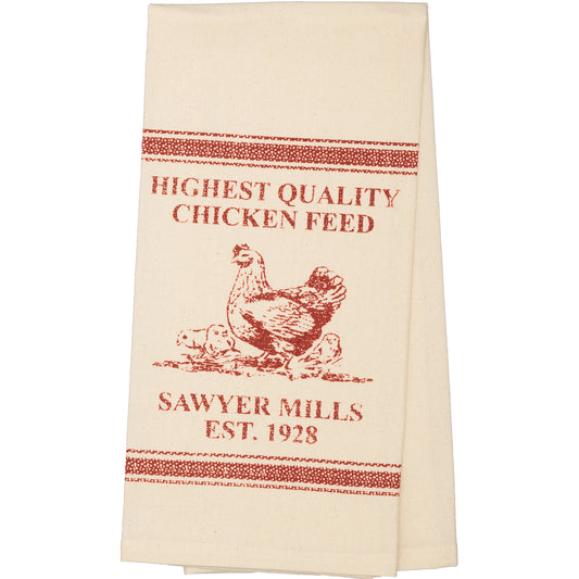 Sawyer Mill Button Loop Kitchen Towel Set - Pig - Retro Barn Country Linens
