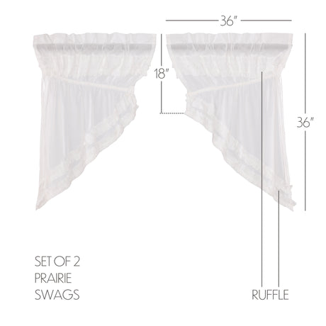 51402-White-Ruffled-Sheer-Petticoat-Prairie-Swag-Set-of-2-36x36x18-image-1