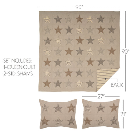 51707-Sawyer-Mill-Star-Charcoal-Queen-Quilt-Set-1-Quilt-90Wx90L-w-2-Shams-21x27-image-1