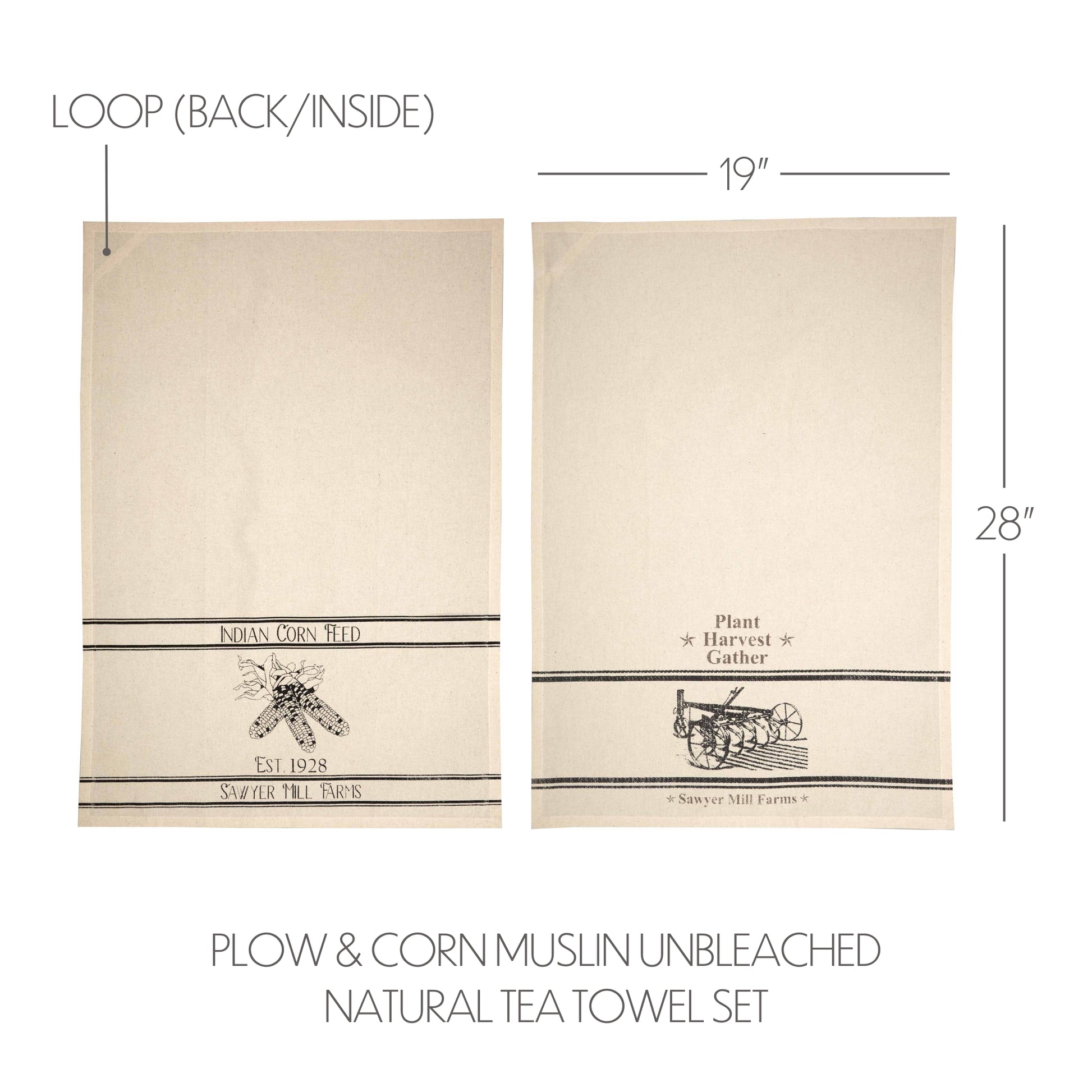 56759-Sawyer-Mill-Charcoal-Plow-Corn-Muslin-Unbleached-Natural-Tea-Towel-Set-of-2-19x28-image-1