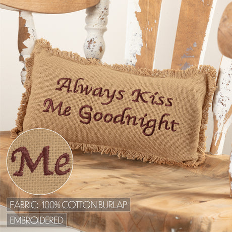 6166-Burlap-Natural-Pillow-Always-Kiss-Me-Goodnight-7x13-image-2