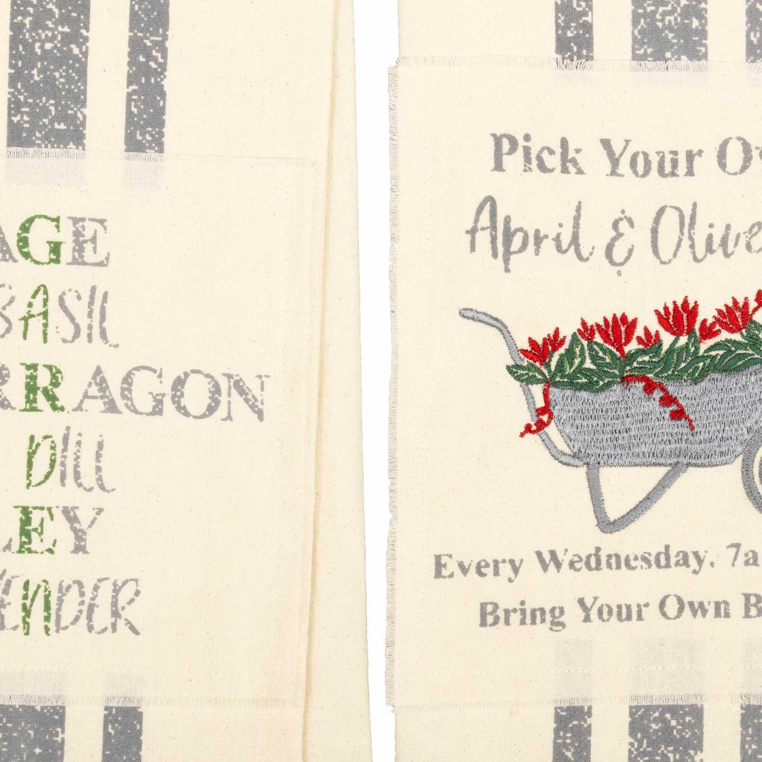 62988-Farmer-s-Market-Garden-Wheelbarrow-Unbleached-Natural-Muslin-Tea-Towel-Set-of-2-Wheelbarrow-Herbs-image-3