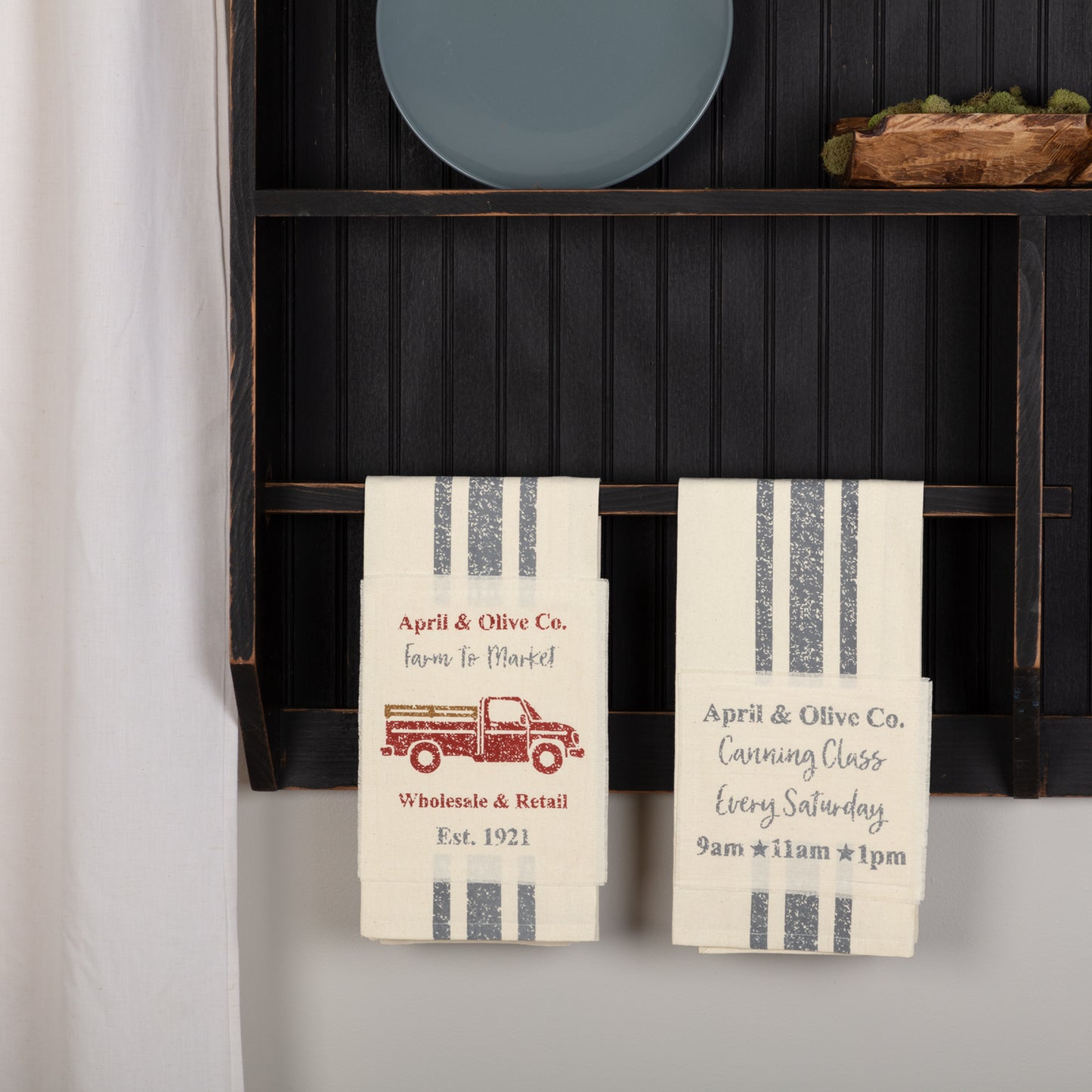 62989-Farmer-s-Market-Delivery-Truck-Unbleached-Natural-Muslin-Tea-Towel-Set-of-2-Truck-Canning-image-1