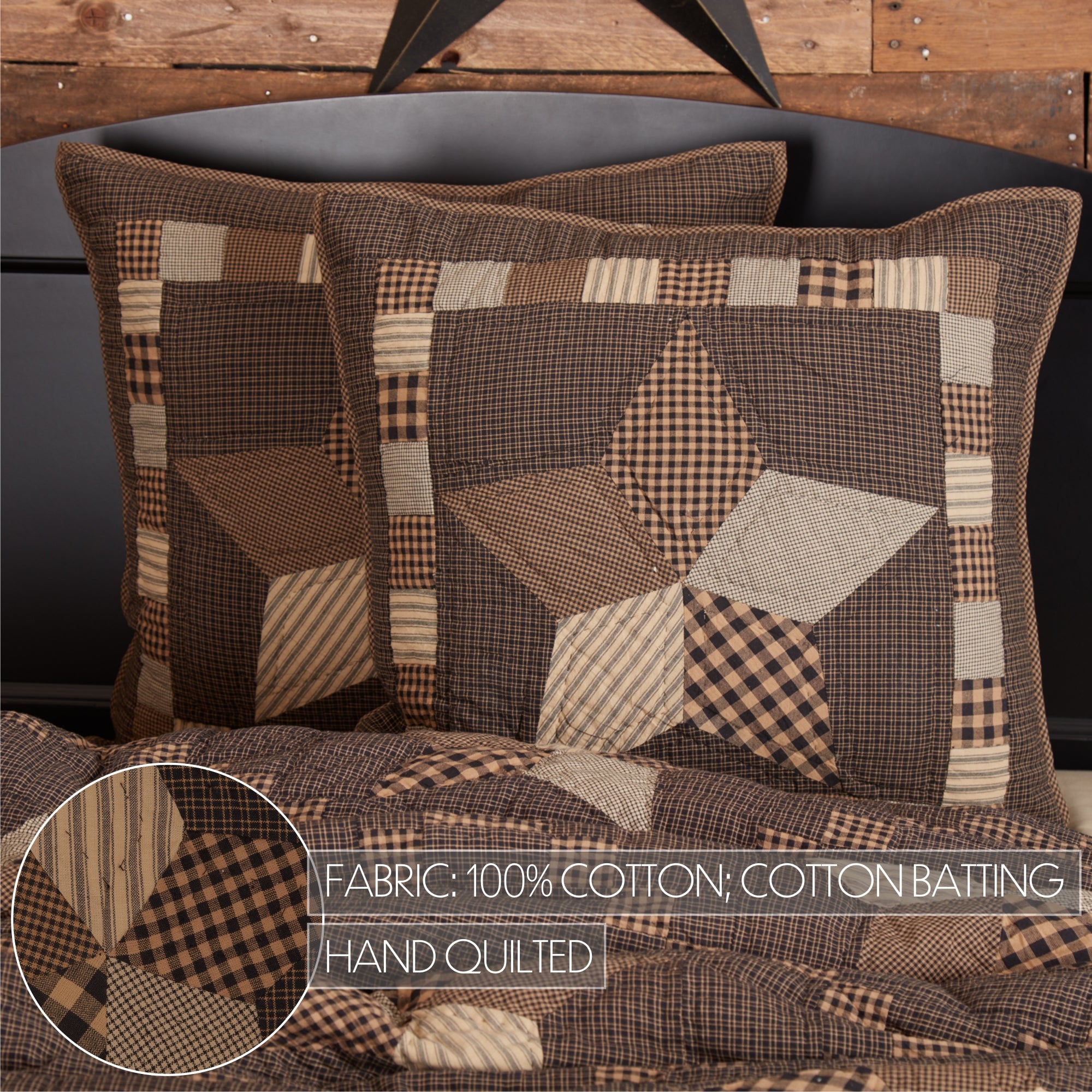 VHC Brands Farmhouse Star Euro Sham - Thumbnail 4