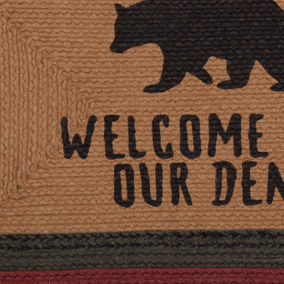 Bear Den Rug Wyatt Stenciled Bear Jute Rug Rect Welcome to Our Den 20x30 – VHC ...