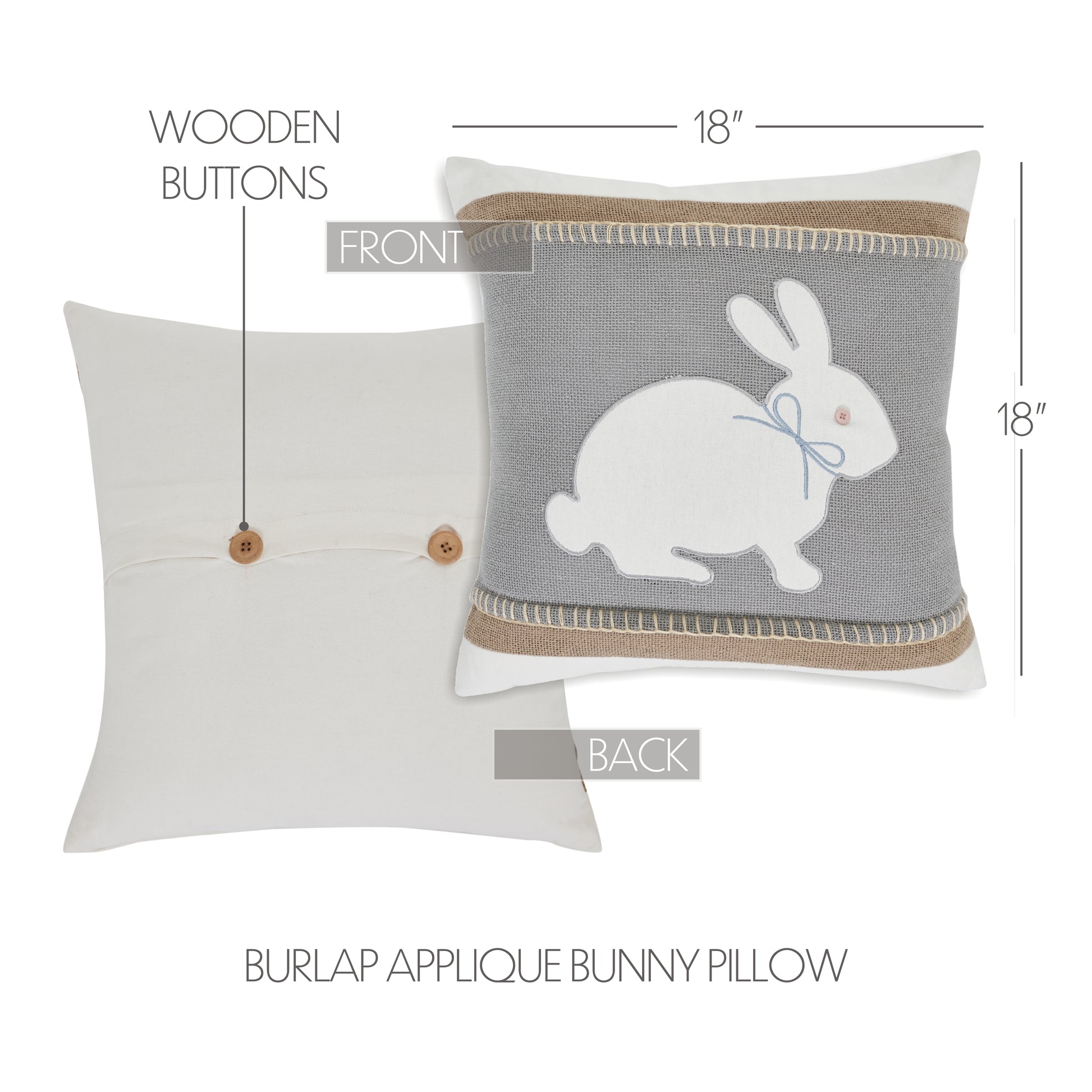 81149-Burlap-Applique-Bunny-Pillow-18x18-image-1