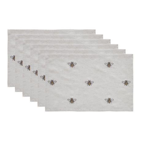 81268-Embroidered-Bee-Placemat-Set-of-6-12x18-image-7