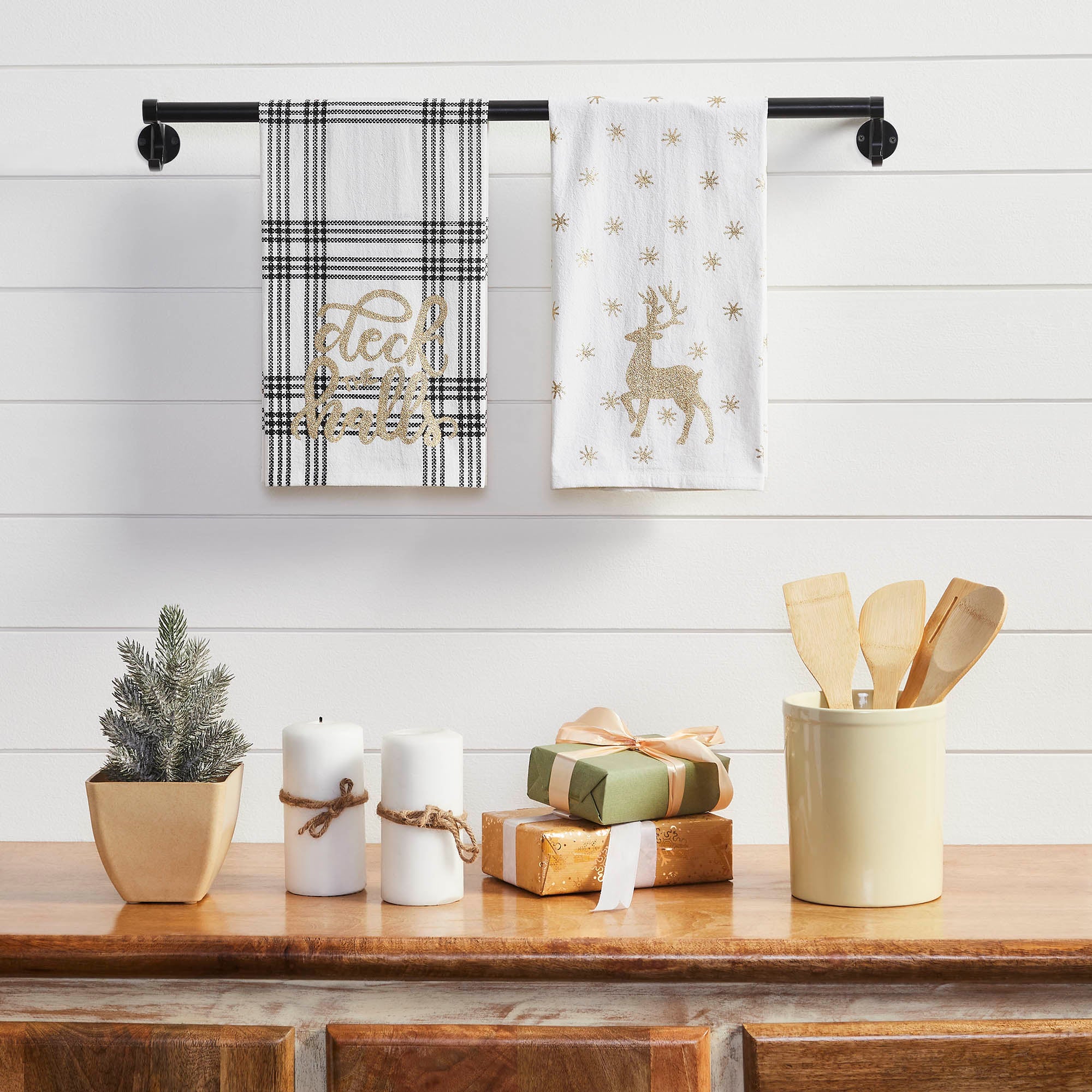 Wintergleam Tea Towel Set of 2 19x28 VHC Brands Home Decor