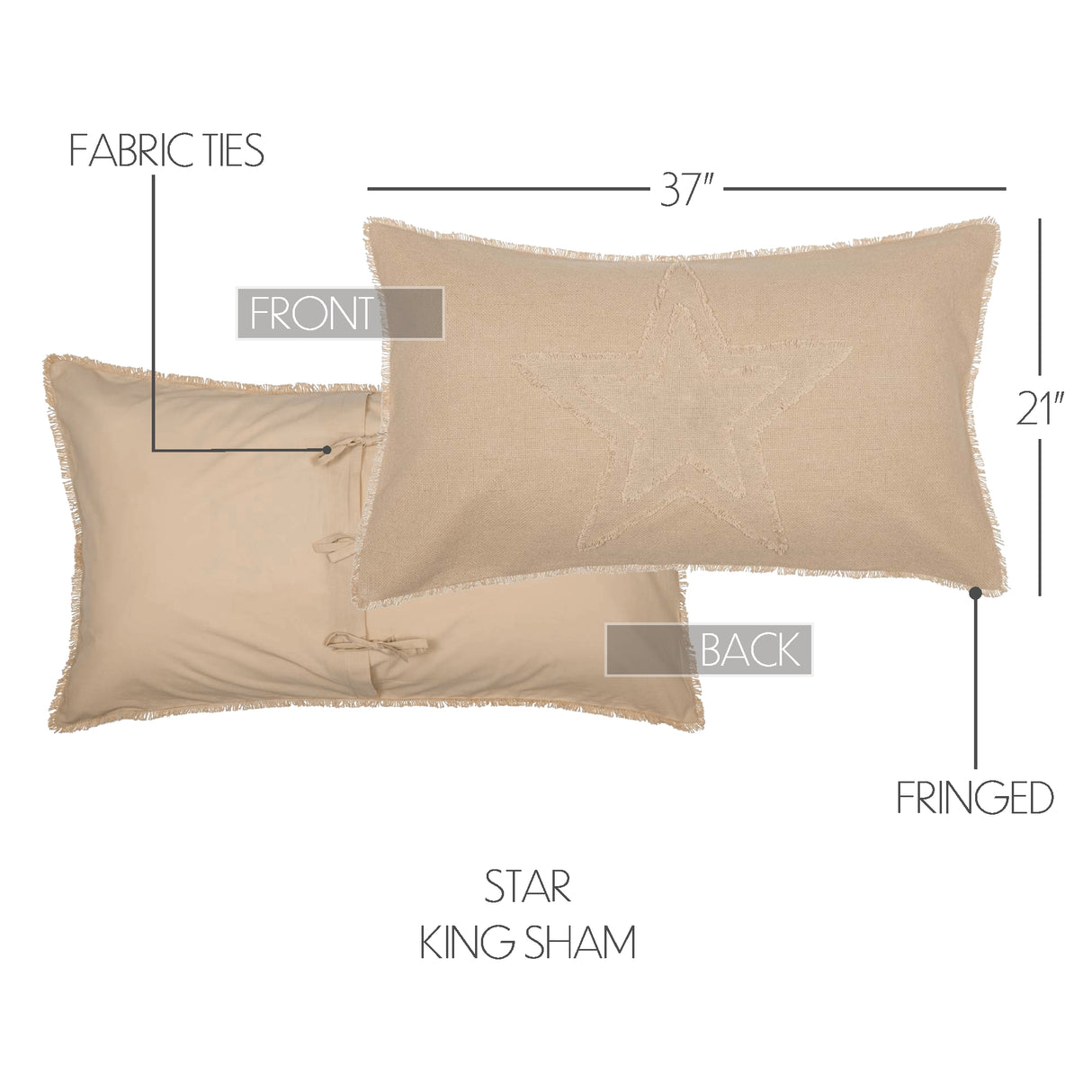 42443-Burlap-Vintage-Star-King-Sham-21x37-image