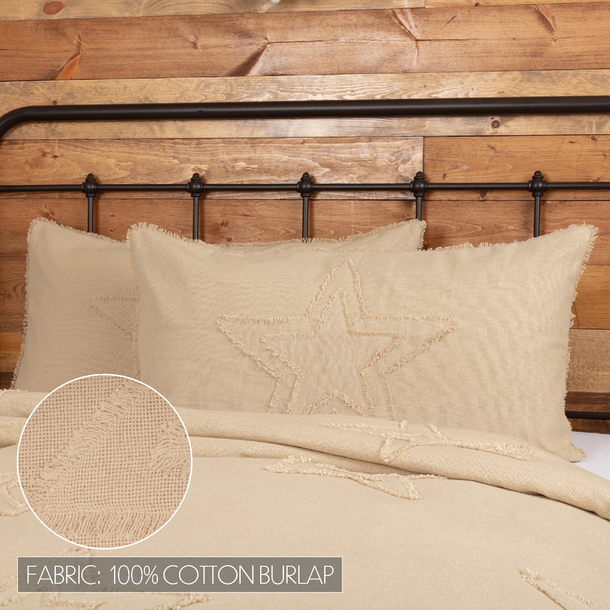 VHC Brands Burlap Star Sham - Thumbnail 3