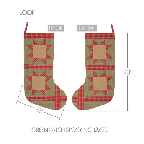 42477-Dolly-Star-Green-Patch-Stocking-12x20-image