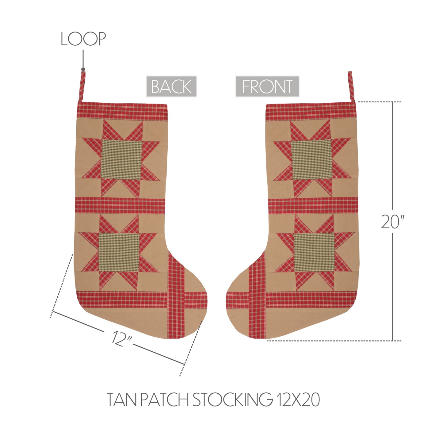 42479-Dolly-Star-Tan-Patch-Stocking-12x20-image