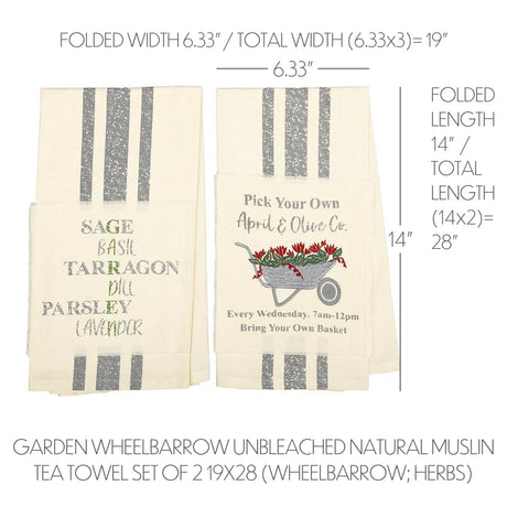 62988-Farmers-Market-Garden-Wheelbarrow-Unbleached-Natural-Muslin-Tea-Towel-Set-of-2-Wheelbarrow-Herbs-image