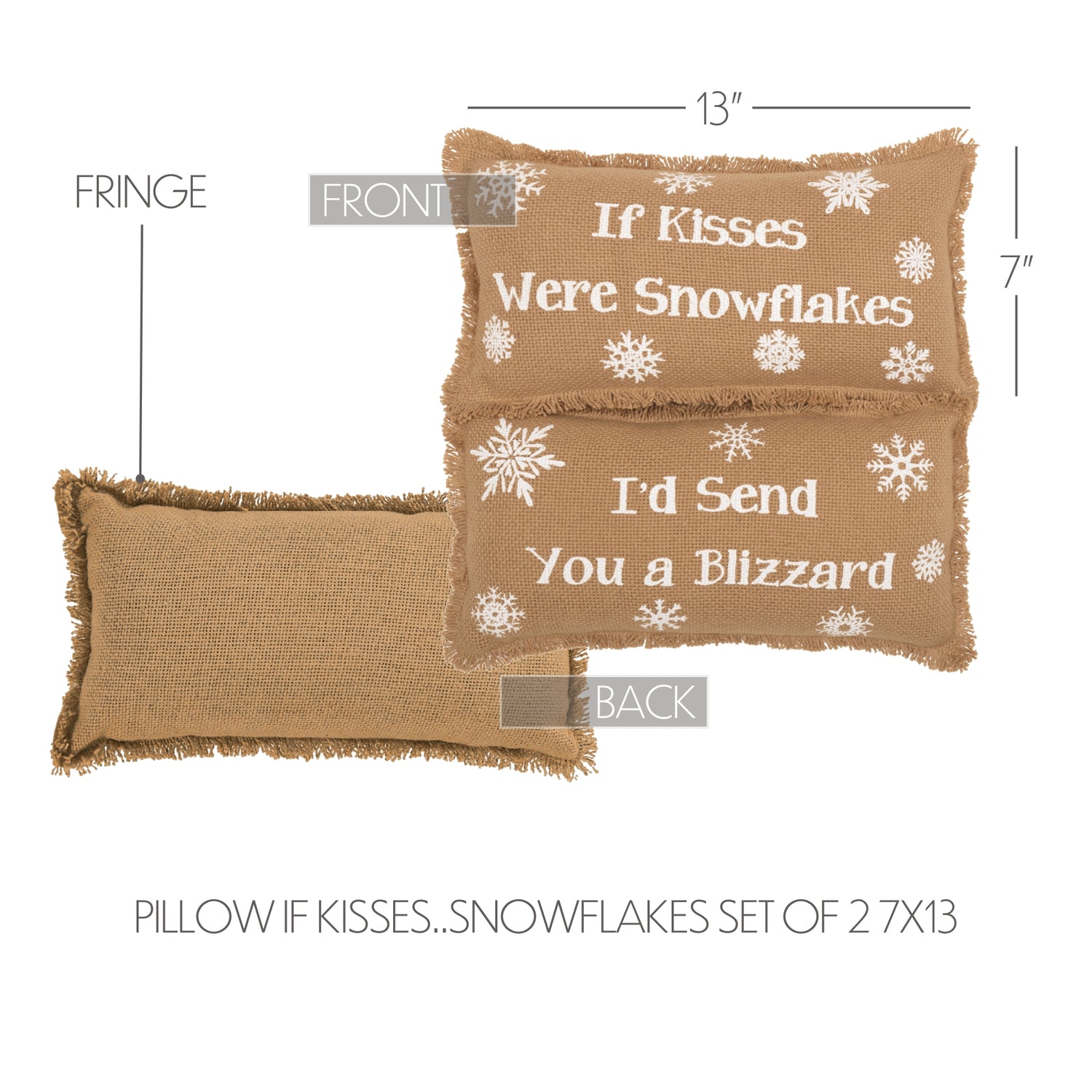 26618-Snowflake-Burlap-Natural-Pillow-If-Kisses..Snowflakes-Set-of-2-7x13-image