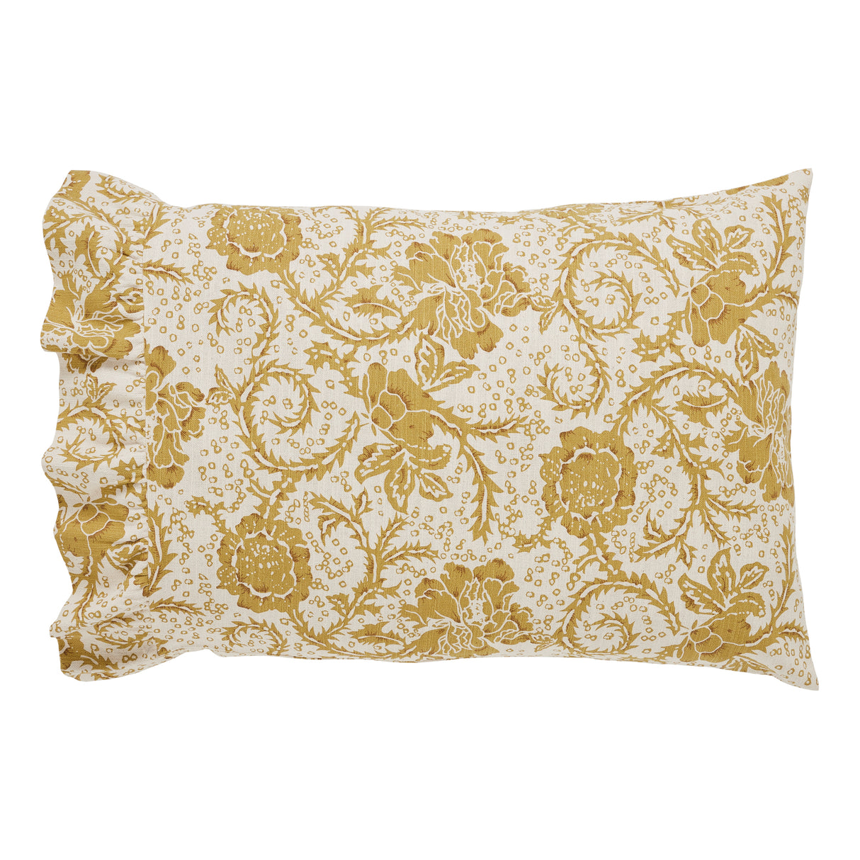 81196-Dorset-Gold-Floral-Ruffled-Standard-Pillow-Case-Set-of-2-21x26-4-image-5