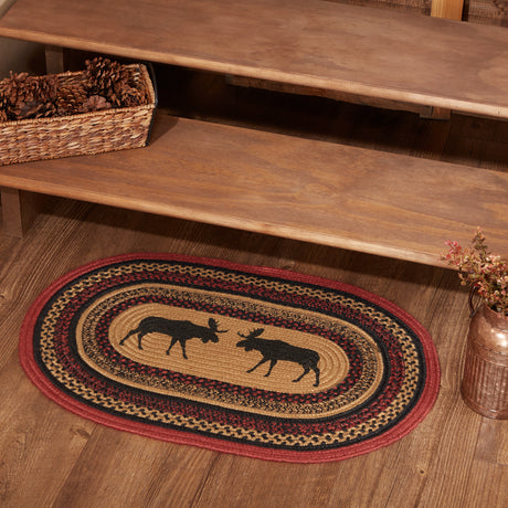 69412-Cumberland-Stenciled-Moose-Jute-Rug-Oval-w-Pad-20x30-image-7