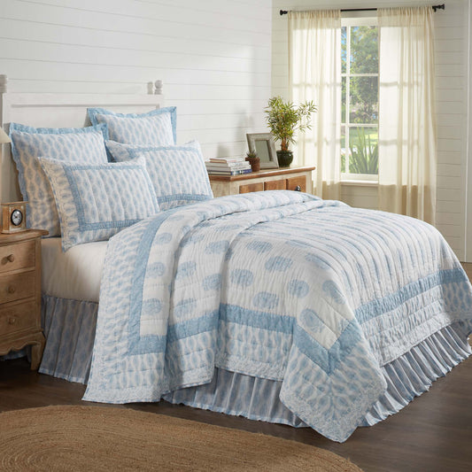 Farmhouse Quilt Kaila Patchwork Ruffling Navy Rose Tan Bedroom Decor V –  VHC Brands Home Decor