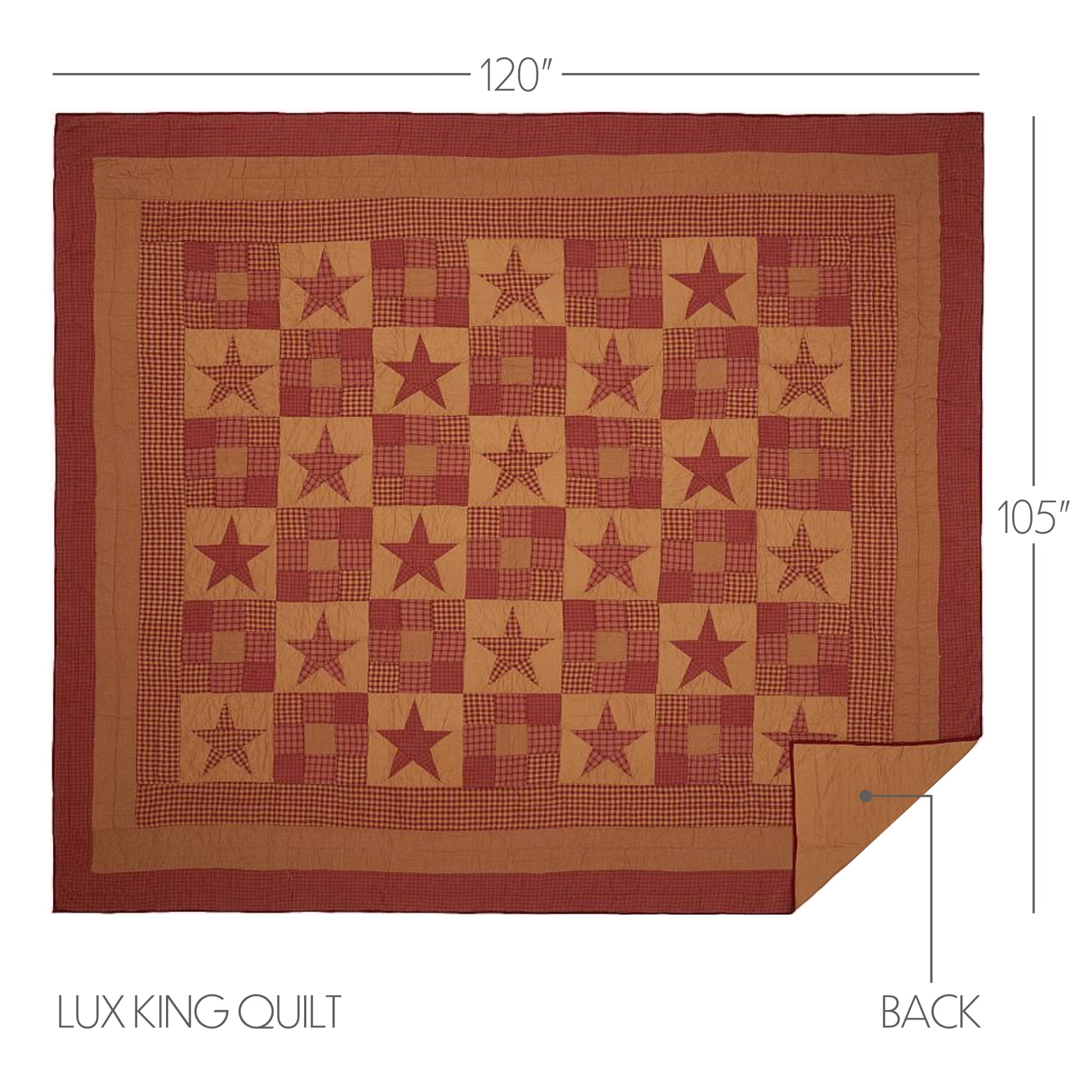 13609-Ninepatch-Star-Luxury-King-Quilt-120Wx105L-image-1
