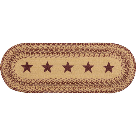 9516-Burgundy-Tan-Jute-Runner-Stencil-Stars-13x36-image-4