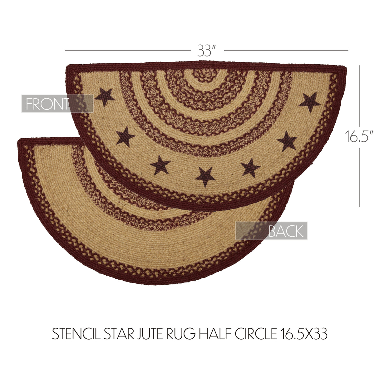 70706-Burgundy-Tan-Jute-Rug-Half-Circle-Stencil-Stars-w-Pad-16.5x33-image-4