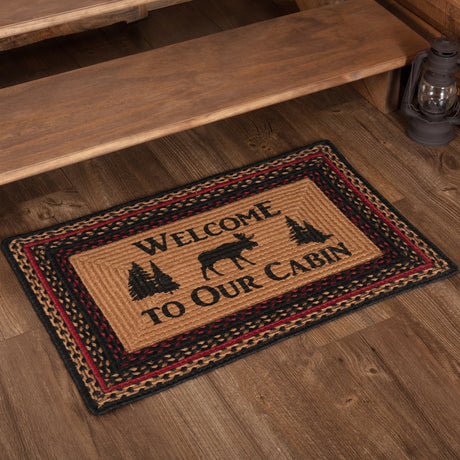 69413-Cumberland-Stenciled-Moose-Jute-Rug-Rect-Welcome-to-the-Cabin-w-Pad-20x30-image-8