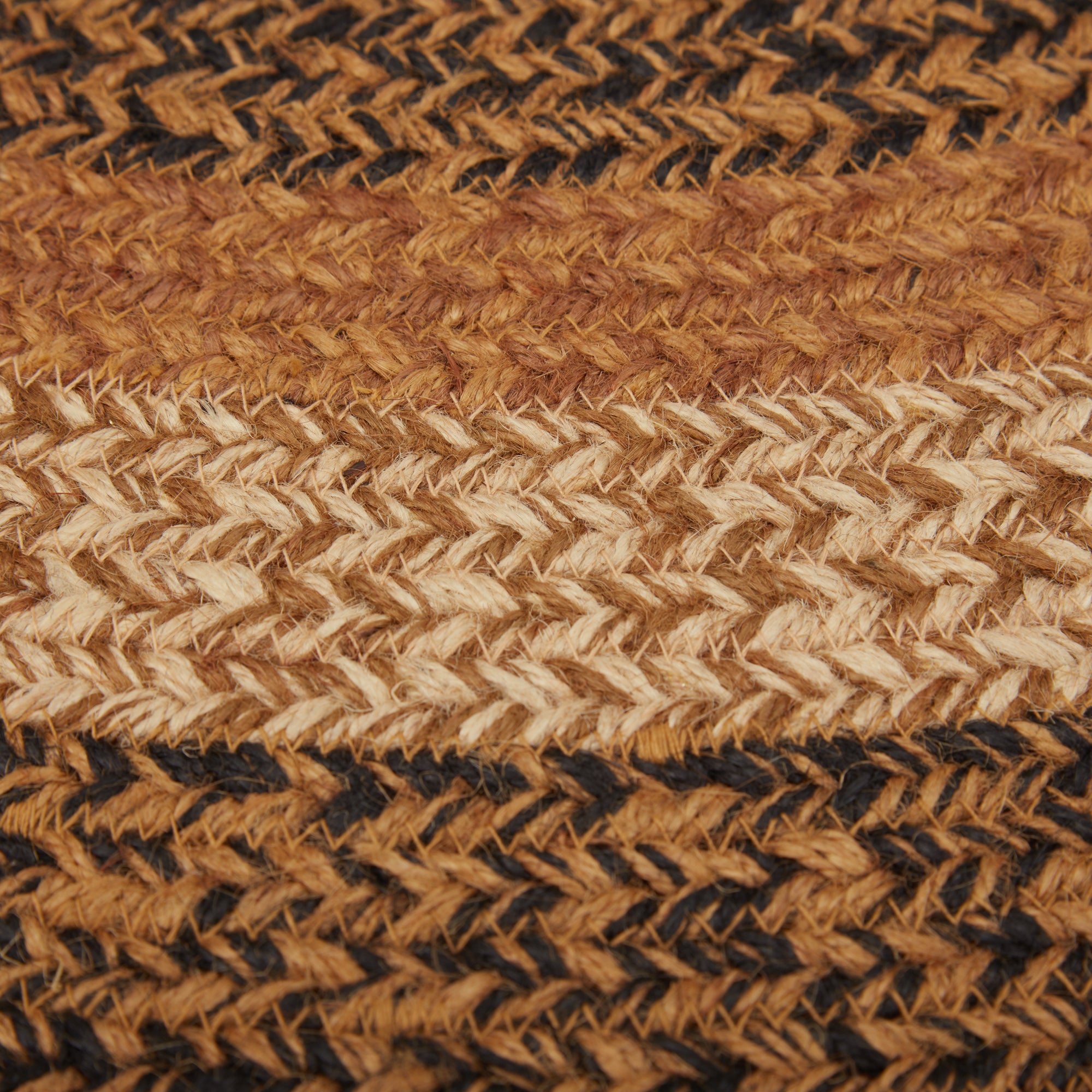 Rug Kettle Grove Jute Primitive Black Tan Braided No Slip Floor Mat VH ...
