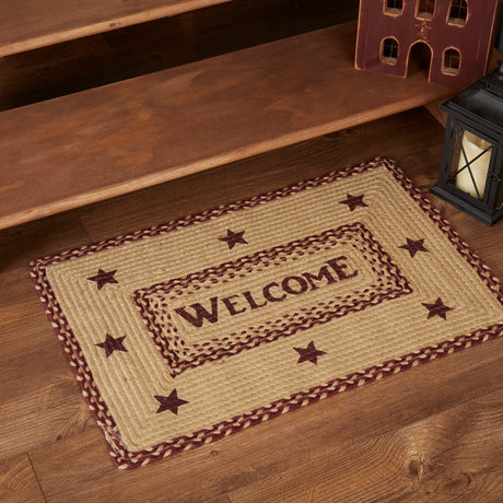 70714-Burgundy-Tan-Jute-Rug-Rect-Welcome-w-Pad-20x30-image-1