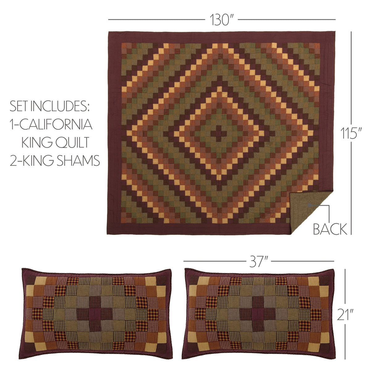 51745-Heritage-Farms-California-King-Quilt-Set-1-Quilt-130Wx115L-w-2-Shams-21x37-image-1