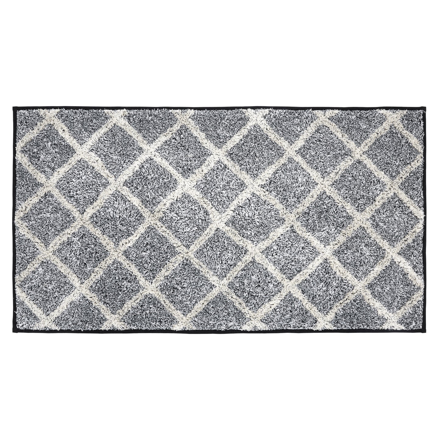 80520-Frayed-Lattice-Creme-Black-Bathmat-27x48-image-4