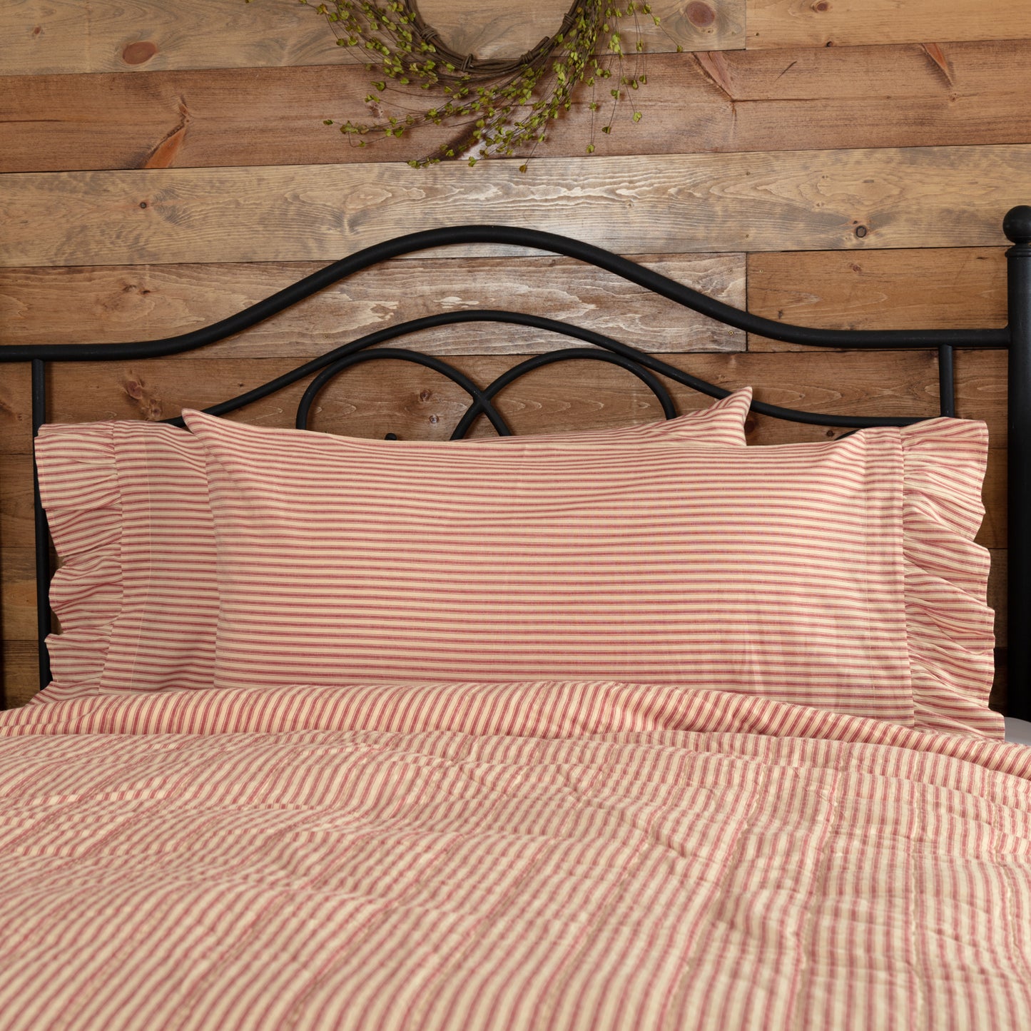 51953-Sawyer-Mill-Red-Ticking-Stripe-Ruffled-King-Pillow-Case-Set-of-2-21x40-image-3