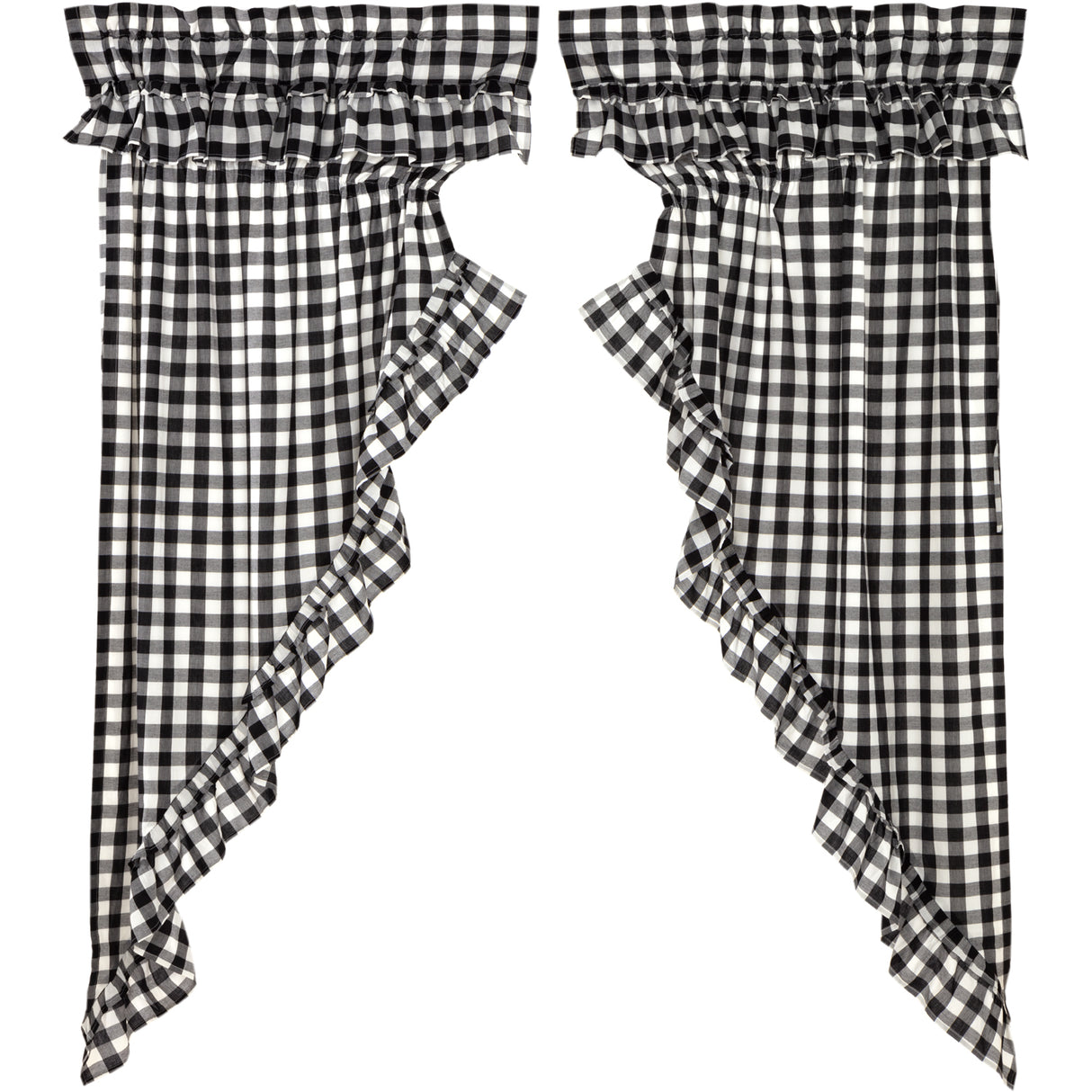 Annie Buffalo Check Ruffled Prairie Panel Set of 2