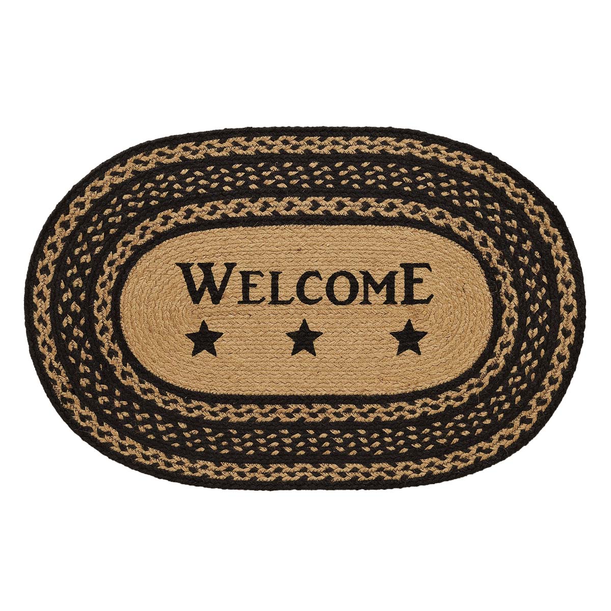 69437-Farmhouse-Jute-Rug-Oval-Stencil-Stars-Welcome-w-Pad-20x30-image-1