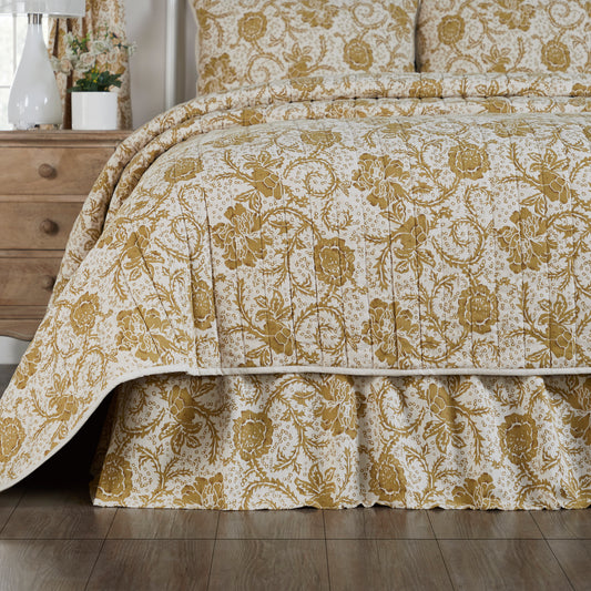 81189-Dorset-Gold-Floral-King-Bed-Skirt-78x80x16-image-3